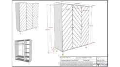 Draaideurkast Billy – Modern Wit met Goud & Geometrisch Design – Kinderkledingkast 7 Draaideurkast Billy – Modern Wit met Goud & Geometrisch Design – Kinderkledingkast -Beter Bed Winkel Draaideurkast Billy wit 2