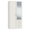 Compact Draaideurkast 2-Deurs met Spiegel en 3 Laden – Tijdloze Kledingkast 2 Compact Draaideurkast 2-Deurs met Spiegel en 3 Laden – Tijdloze Kledingkast -Beter Bed Winkel Draaideurkast Compact met laden en spiegel wit