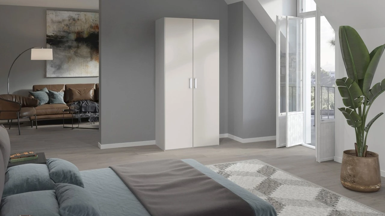 Draaideurkast Compact 2-Deurs – Tijdloos Modern Design Kledingkast 4 Draaideurkast Compact 2-Deurs – Tijdloos Modern Design Kledingkast - Afbeelding 2