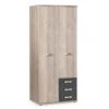 Draaideurkast Pep – Industrieel Eiken Look met 3 Laden & Garderobe 2 Draaideurkast Pep – Industrieel Eiken Look met 3 Laden & Garderobe -Beter Bed Winkel Draaideurkast Pep eiken donkergrijs