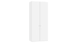 Draaideurkast Spiez 2-deurs – Wit Melamine – Moderne Garderobekast met Roede