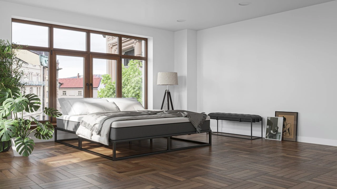 Emma Metal Bed Zwart – Minimalistisch Industrieel Bedframe met Emma O2 Medium Matras 4 Emma Metal Bed Zwart – Minimalistisch Industrieel Bedframe met Emma O2 Medium Matras - Afbeelding 2