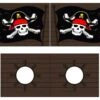 Caribian Pirates Pino/Scott Gordijnenset - Blauw/Rood Piraten Thema voor Halfhoogslaper -Beter Bed Winkel Gordijnen Caribian pirates Pino Scott bruin