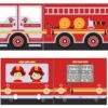 Fire Truck Speelgordijn voor Pino & Scott Halfhoogslaper - Rood Brandweer Thema -Beter Bed Winkel Gordijnen Fire truck Pino Scott rood