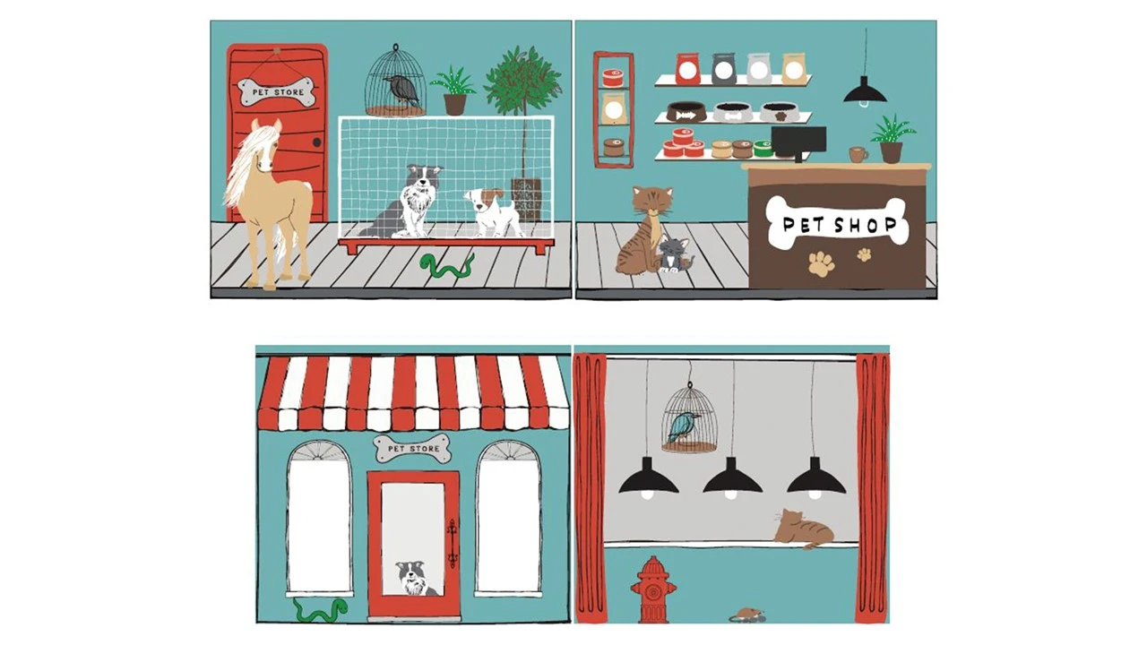 Pino/Scott Pet Shop Speelgordijn – Dierenwinkel Thema voor Halfhoogslaper 3 Pino/Scott Pet Shop Speelgordijn – Dierenwinkel Thema voor Halfhoogslaper