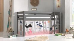 Princess Sophie Roze & Wit – Pino/Scott Halfhoogslaper Katoenen Speelgordijn Set -Beter Bed Winkel Gordijnen Princess sophie Pino Scott wit 1