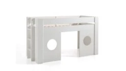 Vipack Halfhoogslaper Freya Wit – Modern Kinderbed met Speelruimte en Ronde Openingen -Beter Bed Winkel Halfhoogslaper Freya Wit 2