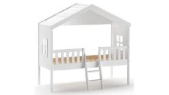 Halfhoogslaper HuisBed Wit Grenenhout – Avontuurlijk Kinderbed met Vensterbanken -Beter Bed Winkel Halfhoogslaper HuisBed wit 2