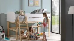 Vipack Halfhoogslaper Kiddy Wit – Scandinavisch Design Kinderbed met Speelruimte