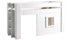Vipack Noah Wit Gelakt MDF - Halfhoogslaper 90x200 met Speelhuis en Rechte Trap -Beter Bed Winkel Halfhoogslaper Noah 2