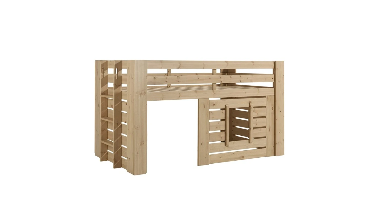 Vipack Oliver Halfhoogslaper 90x200 - Natuurlijk Eiken Design Huisbed 4 Vipack Oliver Halfhoogslaper 90x200 - Natuurlijk Eiken Design Huisbed - Afbeelding 2