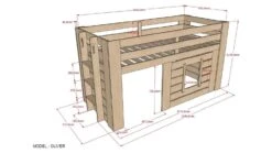 Vipack Oliver Halfhoogslaper 90x200 - Natuurlijk Eiken Design Huisbed 7 Vipack Oliver Halfhoogslaper 90x200 - Natuurlijk Eiken Design Huisbed -Beter Bed Winkel Halfhoogslaper Oliver bruin 2