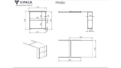Pino Halfhoogslaper Wit Massief Grenen - Inclusief Bureau, 2 Commodes en Hangtablet 23 Pino Halfhoogslaper Wit Massief Grenen - Inclusief Bureau, 2 Commodes en Hangtablet -Beter Bed Winkel Halfhoogslaper Pino met commode 4 laden commode 2 deuren hangtablet en bureau wit 10