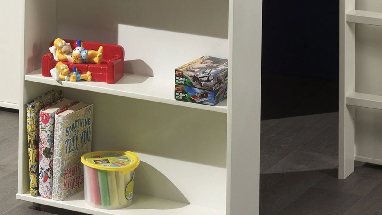 Pino Halfhoogslaper Wit Massief Grenen - Inclusief Bureau, 2 Commodes en Hangtablet 11 Pino Halfhoogslaper Wit Massief Grenen - Inclusief Bureau, 2 Commodes en Hangtablet - Afbeelding 9