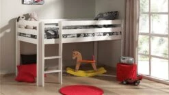 Pino Halfhoogslaper Wit - Massief Grenen met Bureau, Commode en Hangtablet