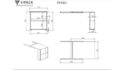Pino Wit Gelakt Massief Grenen – Halfhoogslaper met Commode, Boekenkast en Bureau -Beter Bed Winkel Halfhoogslaper Pino met commode met 4 laden en boekenkast wit 11