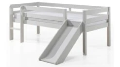 Vipack Pino Halfhoogslaper met Glijbaan - Wit Grenenhout Kinderbed -Beter Bed Winkel Halfhoogslaper Pino met glijbaan wit 2