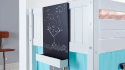 Flexworld Puck Halfhoogslaper Wit – Grenenhout Kinderbed met Speelruimte -Beter Bed Winkel Halfhoogslaper Puck