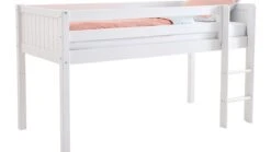 Flexworld Puck Halfhoogslaper Wit – Grenenhout Kinderbed met Speelruimte