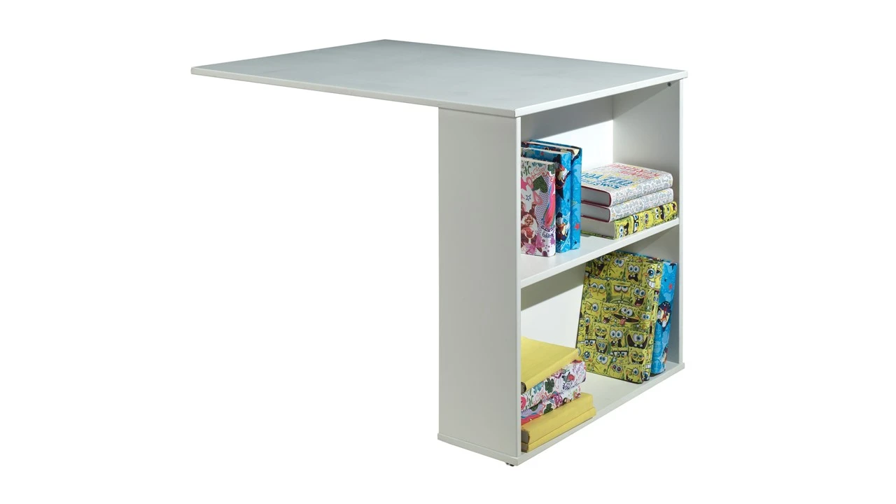 Halfhoogslaper Scott Wit met Bureau en Boekenkast – Ruimtebesparend Kinderbed 7 Halfhoogslaper Scott Wit met Bureau en Boekenkast – Ruimtebesparend Kinderbed - Afbeelding 5