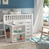 Scott Witte Halfhoogslaper met Bureau en Commode - Massief Grenen Kinderbed -Beter Bed Winkel Halfhoogslaper Scott met bureau en commode wit