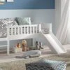 Halfhoogslaper Scott met Glijbaan en Trap – Wit Massief Grenen Kinderbed -Beter Bed Winkel Halfhoogslaper Scott met glijbaan wit