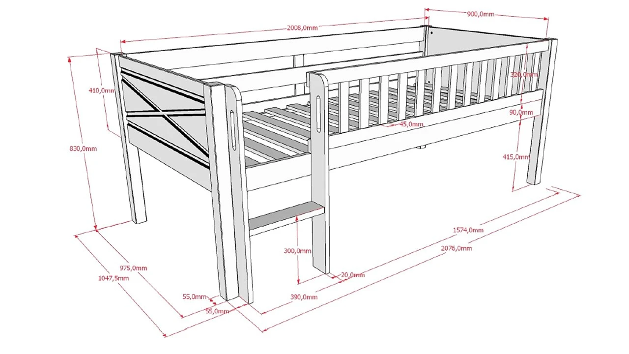 Halfhoogslaper Scott Met Ladder – Massief Grenenhout Speelbed 5 Halfhoogslaper Scott Met Ladder – Massief Grenenhout Speelbed - Afbeelding 3
