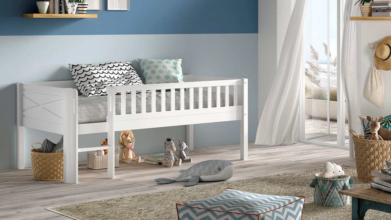 Halfhoogslaper Scott Met Ladder – Massief Grenenhout Speelbed 3 Halfhoogslaper Scott Met Ladder – Massief Grenenhout Speelbed