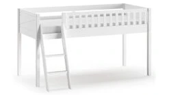 Scott Halfhoogslaper Wit - Massief Grenenhout Avontuurlijk Kinderbed met Lattenbodem -Beter Bed Winkel Halfhoogslaper Scott wit 2