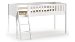 Scott Halfhoogslaper Wit - Massief Grenenhout Avontuurlijk Kinderbed met Lattenbodem -Beter Bed Winkel Halfhoogslaper Scott wit 3