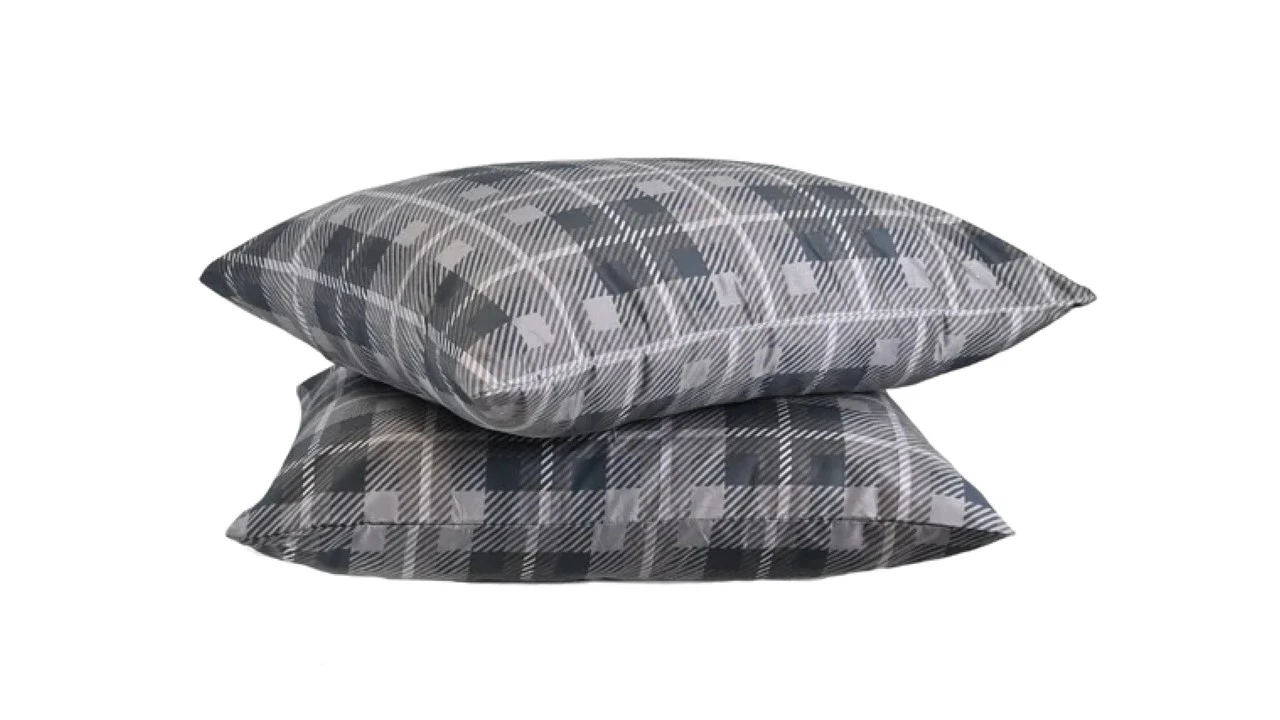 HappyBed Grey Tartan Plaid β Premium Microfiber Zippered Pillowcase Set (2-Pack) 3 HappyBed Grey Tartan Plaid β Premium Microfiber Zippered Pillowcase Set (2-Pack)