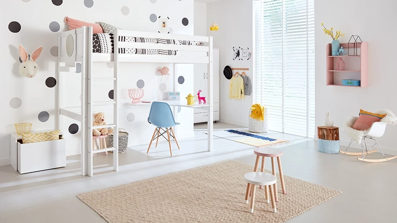 Hoogslaper Jip Wit – Massief Grenenhout Loft Bed met Veilige Trap & Uitvalbeveiliging 4 Hoogslaper Jip Wit – Massief Grenenhout Loft Bed met Veilige Trap & Uitvalbeveiliging - Afbeelding 2