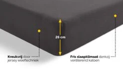 Beter Bed Select Jersey Hoeslaken - Zand/Off-White - 100% Gekamd Katoen -Beter Bed Winkel Hoeslaken Jersey antraciet 3