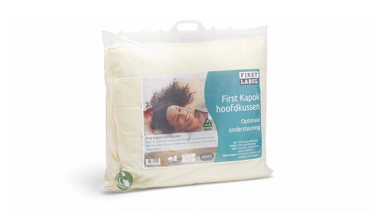 First Kapok Hoofdkussen – Stevig Boxmodel met Natuurlijke Vulling – Verstelbaar & Ventilerend 8 First Kapok Hoofdkussen – Stevig Boxmodel met Natuurlijke Vulling – Verstelbaar & Ventilerend - Afbeelding 6