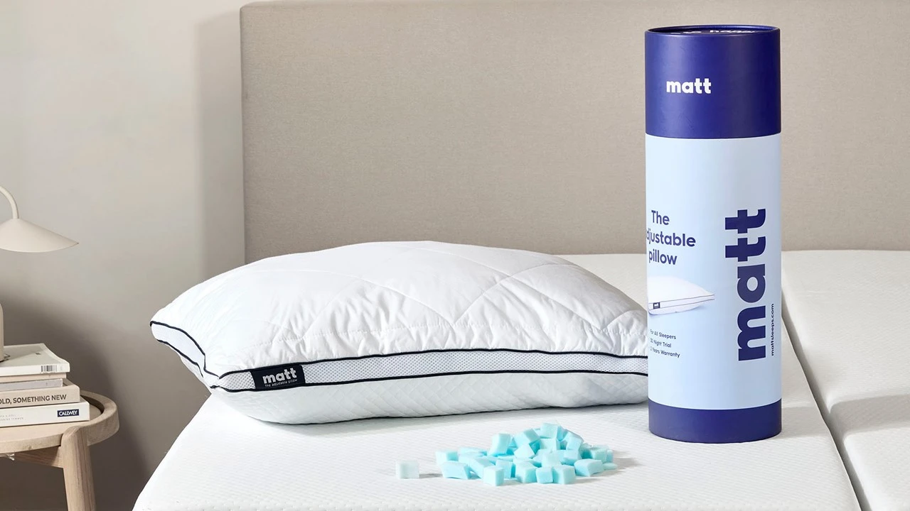 Matt Sleeps Aanpasbaar Hoofdkussen – 3-Zone Traagschuim Cubes & Verkoelende Tijk 3 Matt Sleeps Aanpasbaar Hoofdkussen – 3-Zone Traagschuim Cubes & Verkoelende Tijk