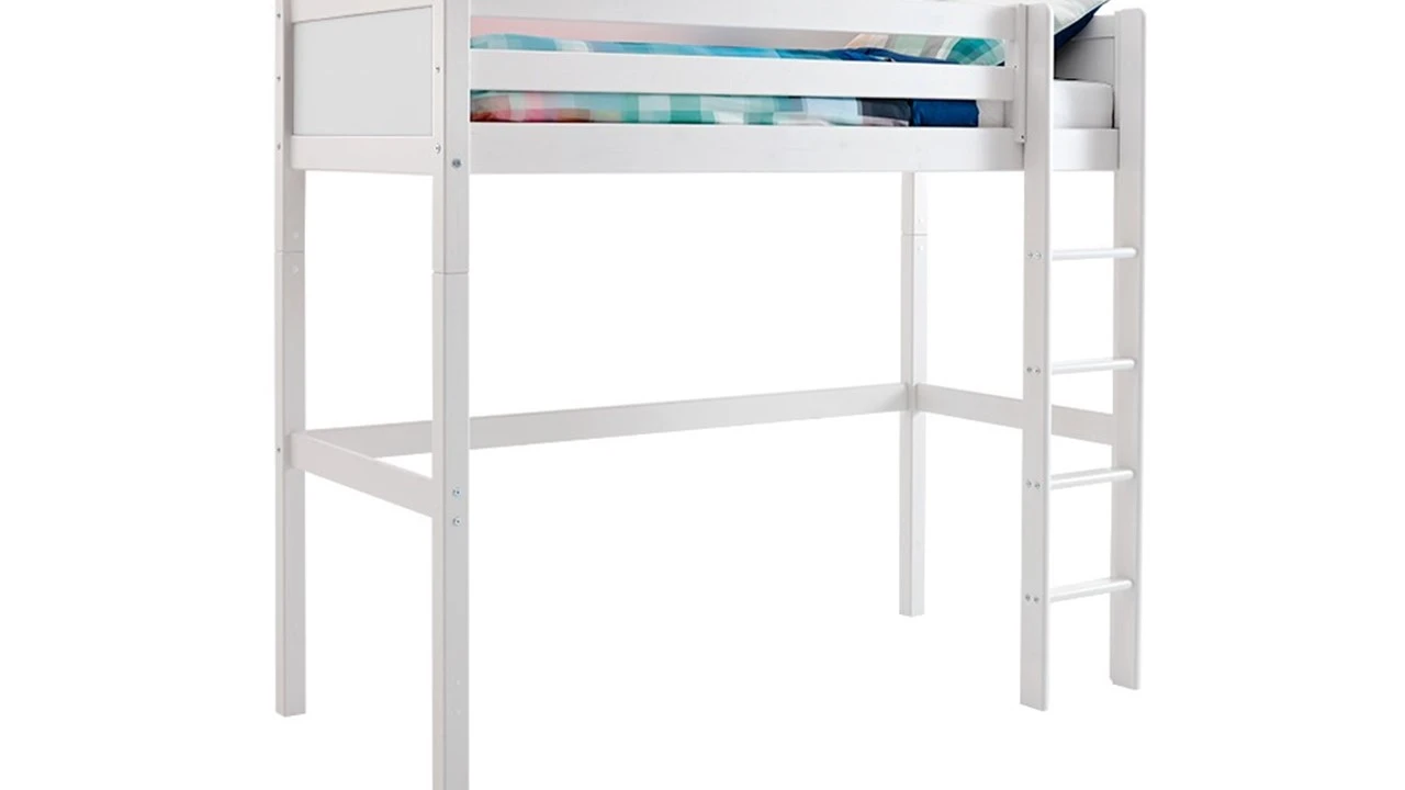 Hoogslaper Jip Wit – Massief Grenenhout Loft Bed met Veilige Trap & Uitvalbeveiliging 3 Hoogslaper Jip Wit – Massief Grenenhout Loft Bed met Veilige Trap & Uitvalbeveiliging