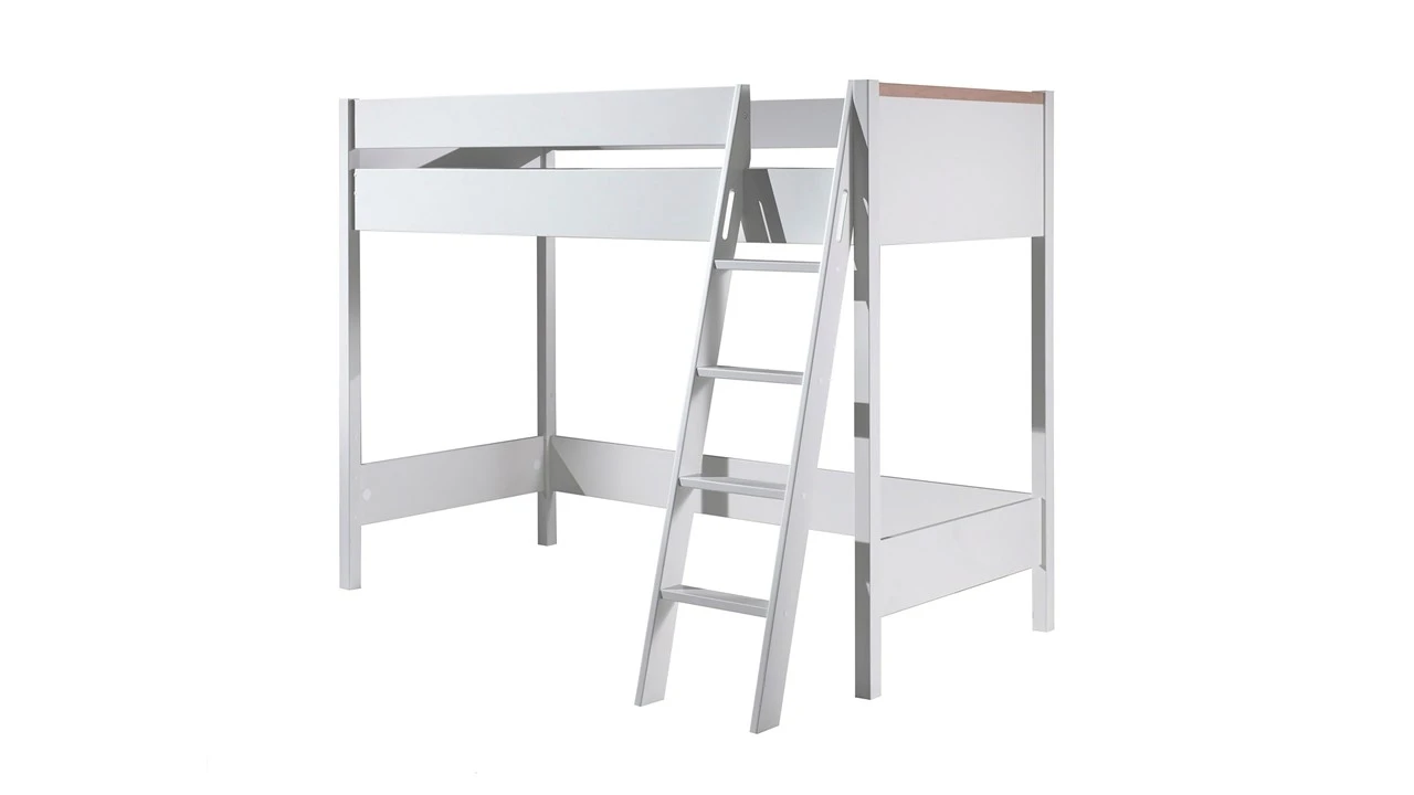 Vipack Londen Hoogslaper Wit met Houten Accenten – Tijdloos Tienerbed 4 Vipack Londen Hoogslaper Wit met Houten Accenten – Tijdloos Tienerbed - Afbeelding 2