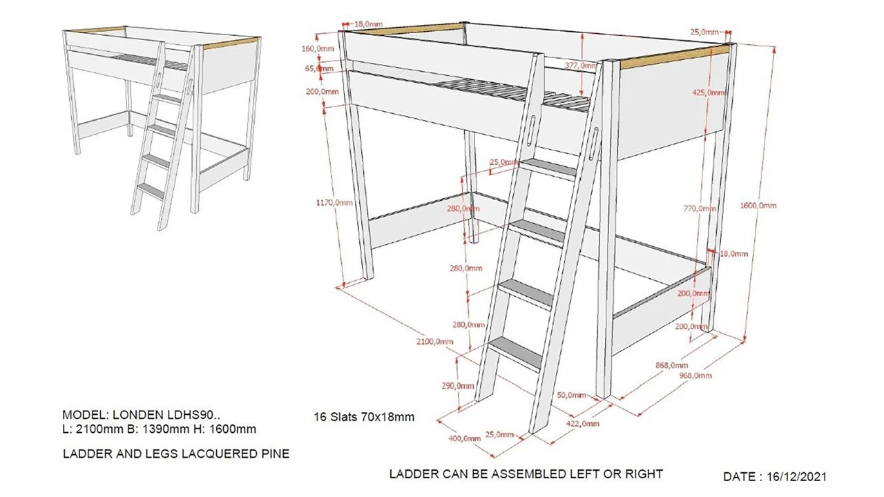 Vipack Londen Hoogslaper Wit met Houten Accenten – Tijdloos Tienerbed 5 Vipack Londen Hoogslaper Wit met Houten Accenten – Tijdloos Tienerbed - Afbeelding 3