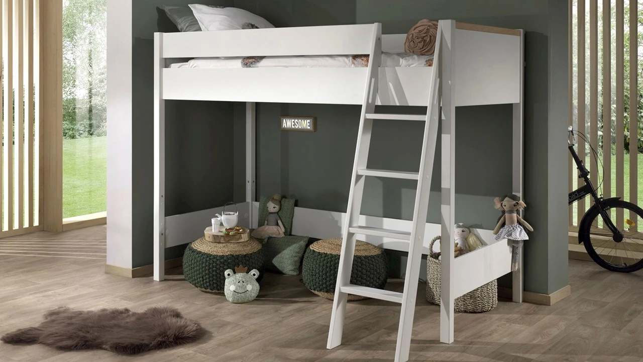 Vipack Londen Hoogslaper Wit met Houten Accenten – Tijdloos Tienerbed 3 Vipack Londen Hoogslaper Wit met Houten Accenten – Tijdloos Tienerbed