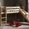 Vipack Pino Wit Grenenhout – Met Glijbaan en Ladder Hoogslaper -Beter Bed Winkel Hoogslaper Pino met glijbaan natuur