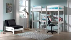 Vipack Pino Hoogslaper met Slaapbank, Bureau en Opbergruimte - Massief Grenenhout 12 Vipack Pino Hoogslaper met Slaapbank, Bureau en Opbergruimte - Massief Grenenhout -Beter Bed Winkel Hoogslaper Pino met zetelbed wit 2