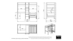 Vipack Pino Hoogslaper met Slaapbank, Bureau en Opbergruimte - Massief Grenenhout 17 Vipack Pino Hoogslaper met Slaapbank, Bureau en Opbergruimte - Massief Grenenhout -Beter Bed Winkel Hoogslaper Pino met zetelbed wit 7