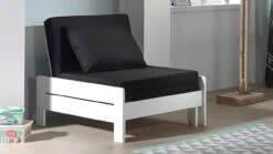 Pino Mezzanine Witgelakt Massief Grenen – Inclusief Boekenkast & Zetelbed Hoogslaper 90x200 -Beter Bed Winkel Hoogslaper Pino mezzanine met boekenkast wit 2