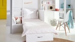 Flexworld Hoogslaper Puck - Wit Grenenhout - Ruimtebesparend Kinderbed -Beter Bed Winkel Hoogslaper Puck wit 2