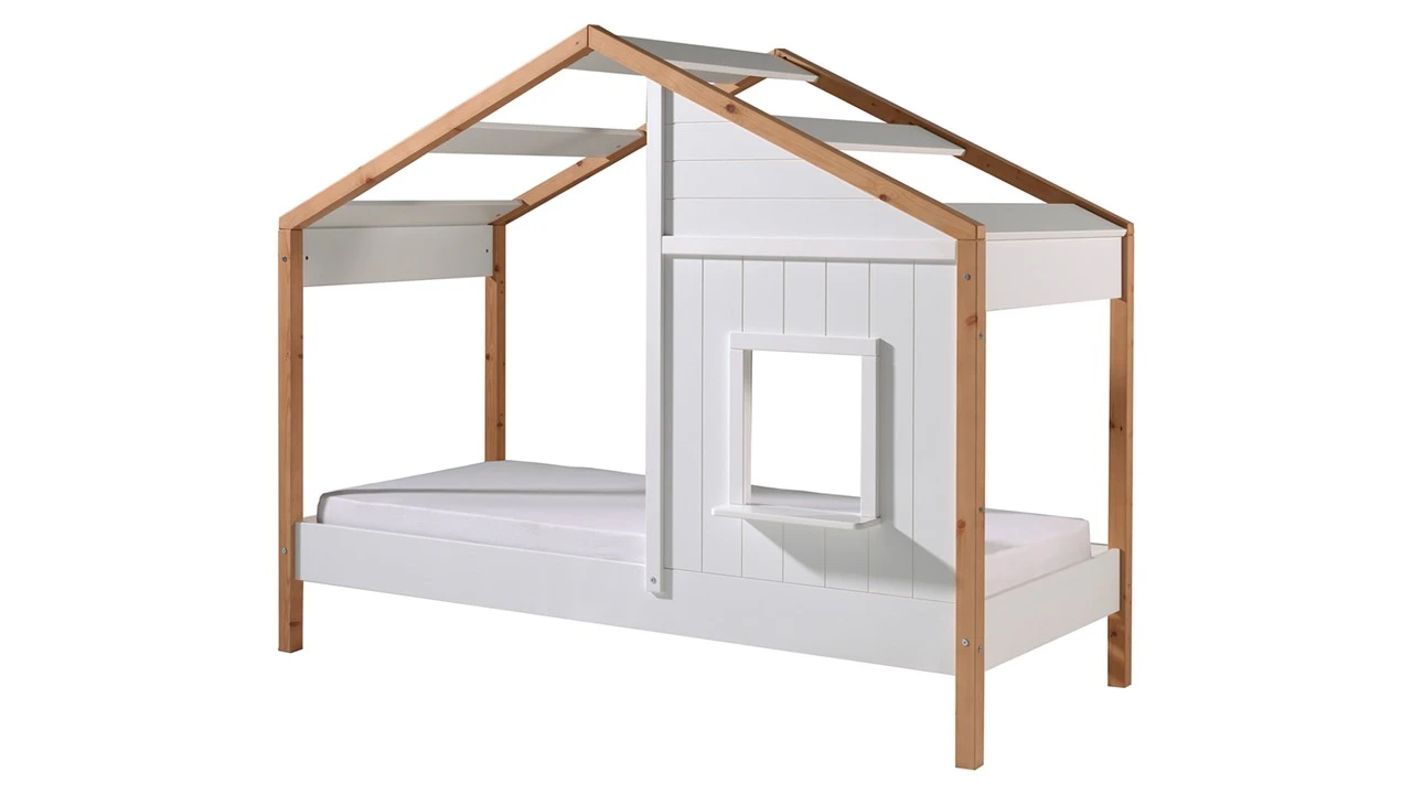 Babs Wit en Grenen met Slaaplade - Landelijk Bedhuisje met Vensterbank 5 Babs Wit en Grenen met Slaaplade - Landelijk Bedhuisje met Vensterbank - Afbeelding 3