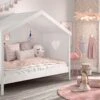 Huisbed Amori Wit met Hartjesdetail - Scandinavisch Grenen Kinderbed 90x200 -Beter Bed Winkel Huisbed Amori wit