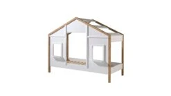 Vipack Huisbed Babs 90 Wit & Grenen – Cottage Kinderbed met Dak en Venster -Beter Bed Winkel Huisbed Babs 90 wit 2
