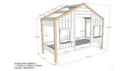 Vipack Huisbed Babs 90 Wit & Grenen – Cottage Kinderbed met Dak en Venster -Beter Bed Winkel Huisbed Babs 90 wit 3
