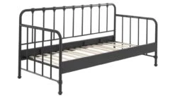 Kajuitbed Bronxx Mat Zwart Metaal – Industrieel Kinderbed 90x200 cm -Beter Bed Winkel Kajuitbed Bronxx zwart 2