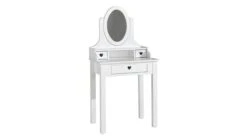 Vipack Amori Witte Kaptafel met Spiegel – Romantische Meisjeskamer Make-up Tafel met 3 Laden